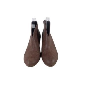 A2 by Aerosoles Womens Brown Leather Round Toe Block Heel Ankle Booties Size 7